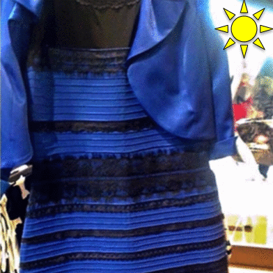 white and gold blue or black dress